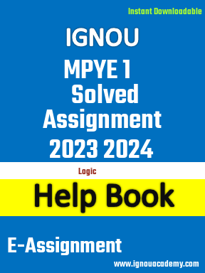 IGNOU MPYE 1 Solved Assignment 2023 2024